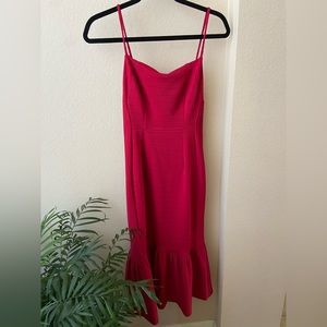 SQUARE NECK SLIM MIDI DRESS Small